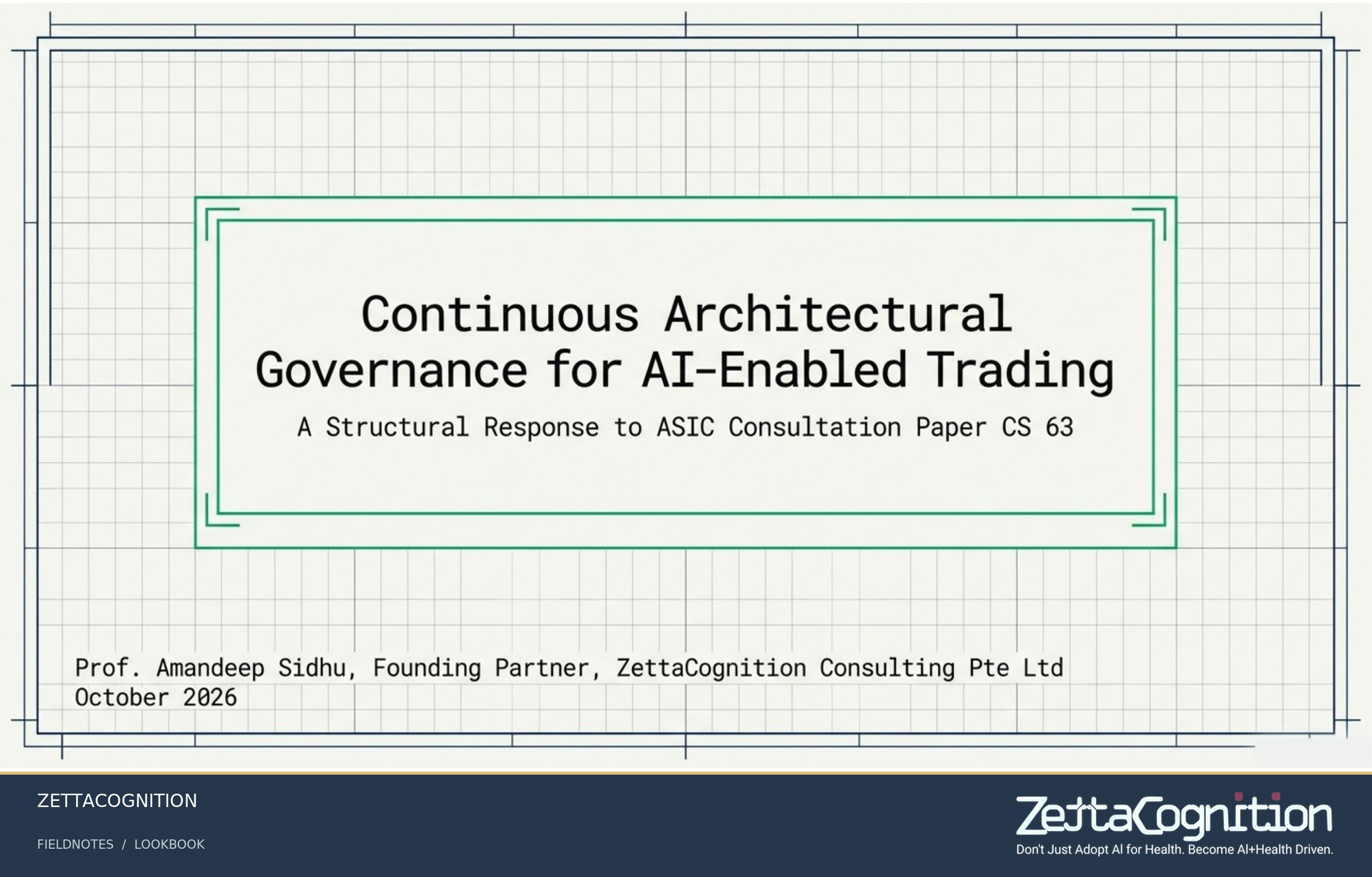 AI Trading Governance Architecture, slide 1 of 8